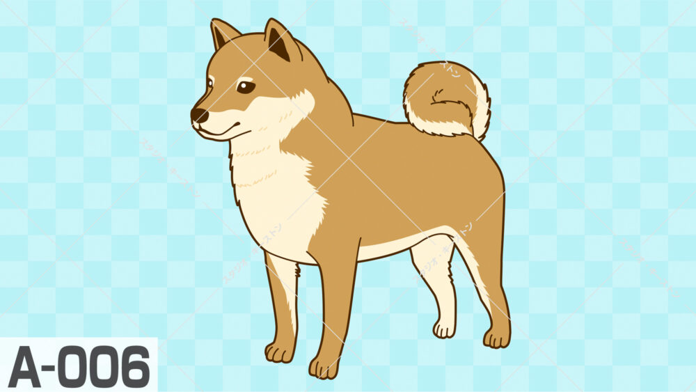茶色い柴犬の可愛いキャラクターイラスト。動物素材に適したシンプルなイラストです。
