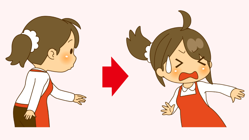 基本タッチイラストで制作された人物の差分見本。驚いた顔や動きのあるポーズなど、1つの基本デザインから展開する差分・パーツイラストの料金資料用画像です。