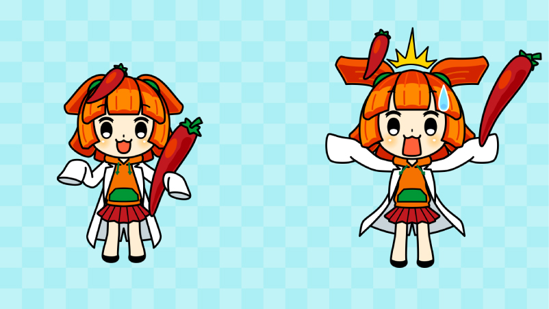 シンプルなタッチで制作されたキャラクターデザインの見本。スタジオ・キーストンのキャラクターデザイン料金資料用画像です。