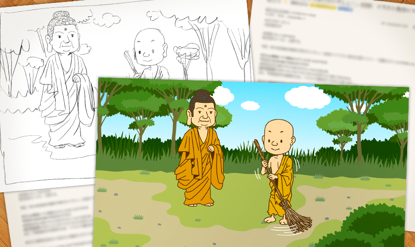 クリエイティブ事業を紹介するブロックです。イラストやデザイン様々なコンテンツでお客様のご希望にお応えします。